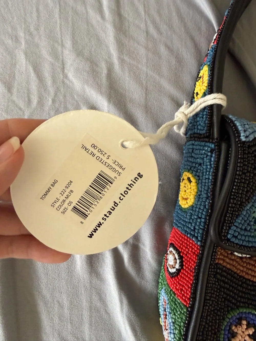 NWT STAUD Tommy Beaded Bag, Millefiori - Picture 6 of 9